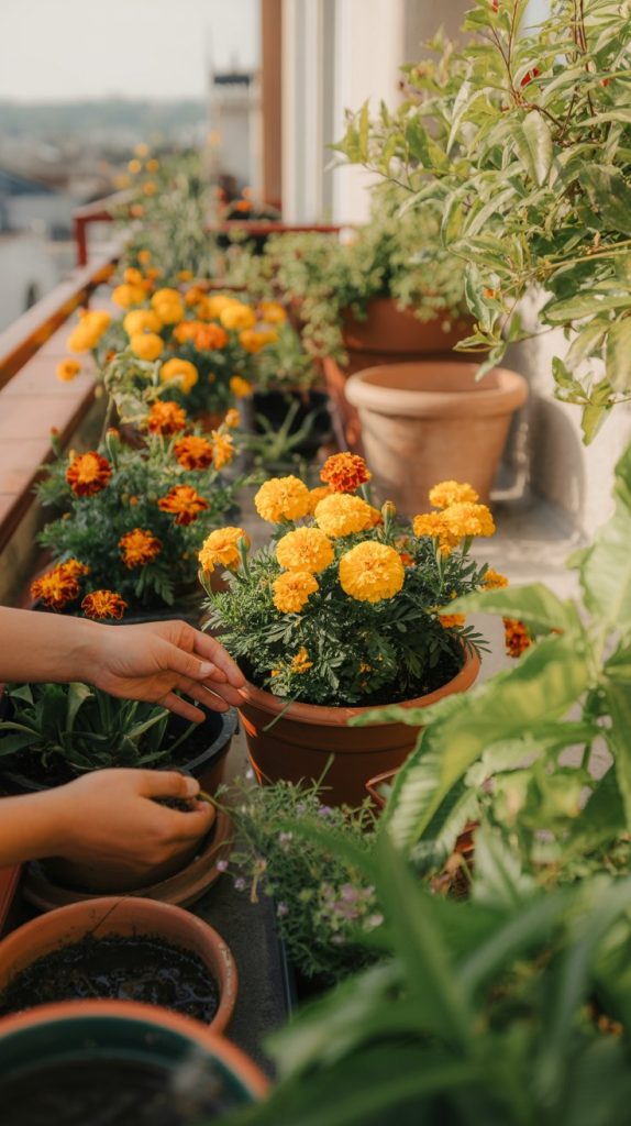 marigold-container-gardening